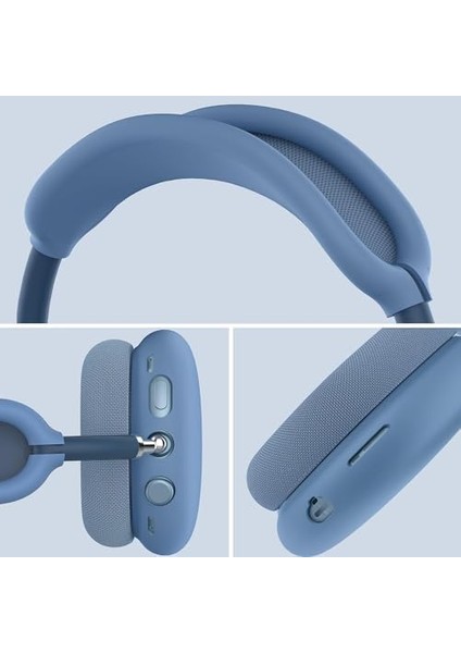 H9 Promax Airpods Max ile Uyumlu Kafa Bantı Sünger Koruyuculu Büyüklüğü Ayarlanabilen Dış Yüzeyi Parlak Kulak Üstü Bluetooth Kulaklık 5.3 Version Son Sürüm (Derin Mavi) modelleri