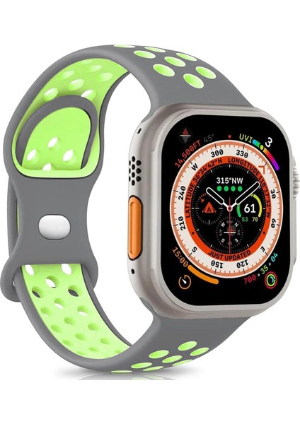 Apple Watch Series 5 40MM Için Kordon Rainbow Band Gri Yeşil [watch Series 5 40MM ile Uyumlu Kordon - Gri Yeşil]