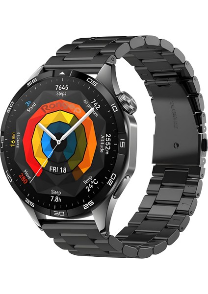 Bakla Model 22MM Çelik Kordon Huawei ile Uyumlu Watch Gt5/gt5 Pro/gt4/watch 4 Pro/gt3/gt3 Pro/gt2/gt2 Pro 46MM Için Katlanır Toka Mekanizmalı Paslanma Yapmayan Kayış