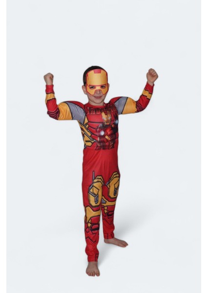Kaslı Demir Adam Ironman Kaslı Dolgulu Çocuk Kostüm Maskeli fiyatları