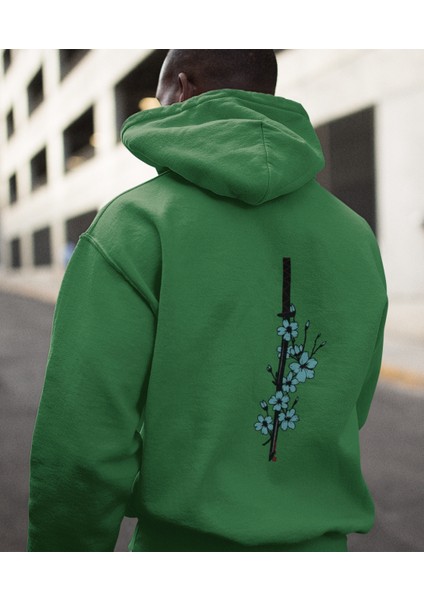 Çiçekli Kılıç Erkek Hoodie
