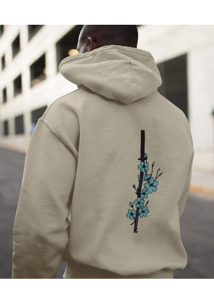 Çiçekli Kılıç Erkek Hoodie