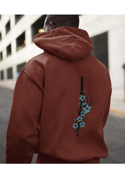 Çiçekli Kılıç Erkek Hoodie