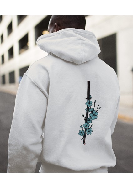 Çiçekli Kılıç Erkek Hoodie