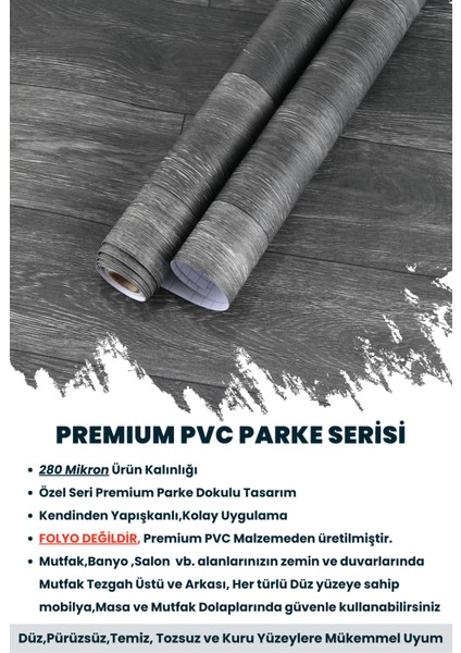 Kendinden Yapışkanlı Dokulu Parke Desen Premium Zemin Mutfak Duvar Dolapkaplama 60 cm x 100 cm