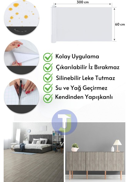 Kendinden Yapışkanlı Dokulu Parke Desen Premium Zemin Mutfak Duvar Dolapkaplama 60 cm x 300 cm