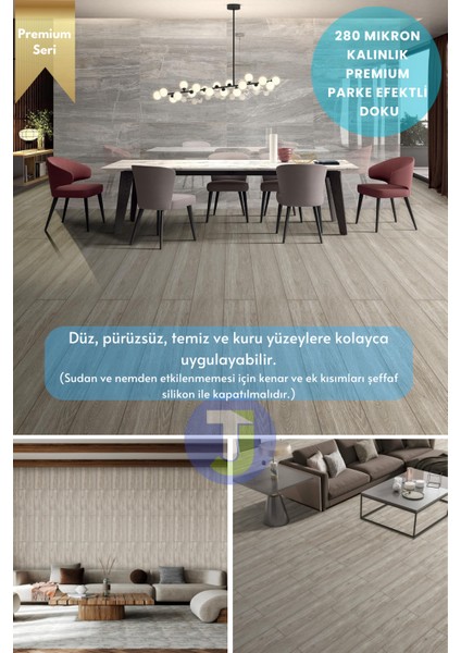 Kendinden Yapışkanlı Dokulu Parke Desen Premium Zemin Mutfak Duvar Dolapkaplama 60 cm x 500 cm