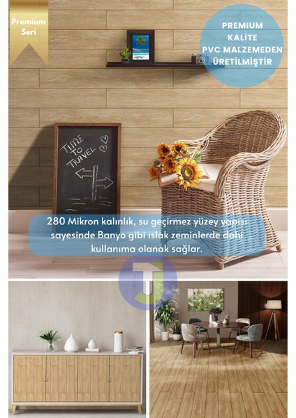 Kendinden Yapışkanlı Dokulu Parke Desen Premium Zemin Mutfak Duvar Dolapkaplama 60 cm x 500 cm