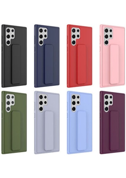 Samsung Galaxy S22 Ultra Kılıf Kamera Çıkıntılı Standlı Yumuşak Dokulu Renkli Esnek Silikon Kapak modelleri