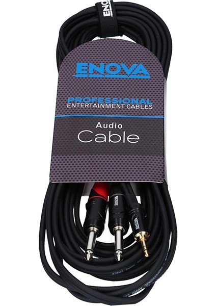 1 M Jack 3,5 mm 3 Kutuplu - 1/4 "Fiş 2 Kutuplu Adaptör Kablosu - Siyah ve Kırmızı Stereo Kablo