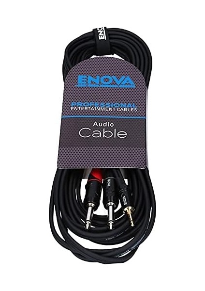 1 M Jack 3,5 mm 3 Kutuplu - 1/4 "Fiş 2 Kutuplu Adaptör Kablosu - Siyah ve Kırmızı Stereo Kablo