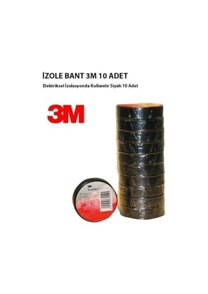 Elektrik İzole Bant 3 m Siyah 10'lu
