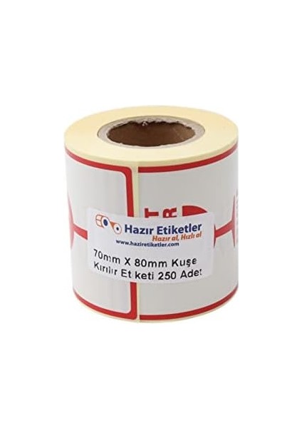 Etiketler , Hazır Al Hızlı Al Kırılır Etiketi, Fragile Label 70 mm x 80 mm Ruloda 250 Adet Sticker, Koli İçin Çıkartma Güvenlik Etiketi, Dikkat Kırılır Uyarı Etiketi