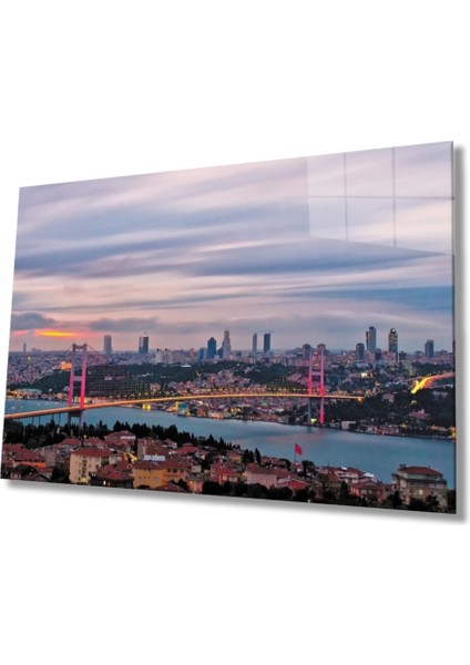 Istanbul Boğazı Manzara 4mm Dayanıklı Cam Tablo Temperli Cam