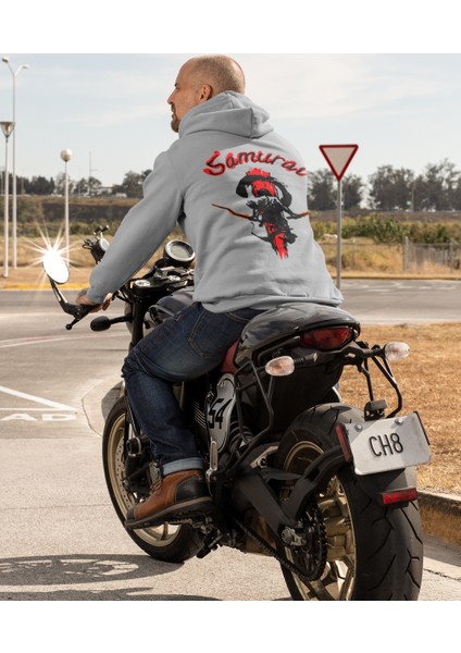 Erkek Samurai Baskılı Sweatshirt
