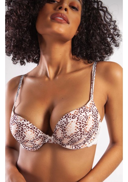 Leopar Push-Up Destekli Sütyen