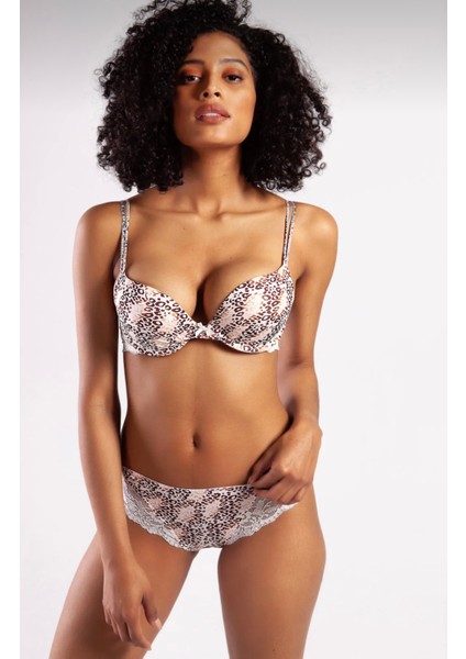 Leopar Push-Up Destekli Sütyen