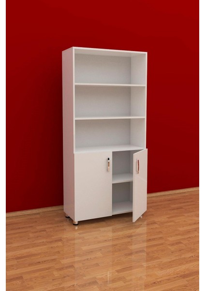 Üç Raflı İki Kapaklı Ofis Dolabı Dosya Dolabı 3G-033-KD-BEYAZ/90x37x190h fırsatları