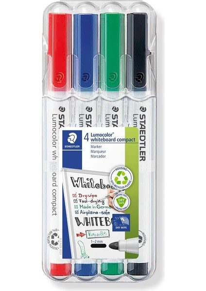 341 Wp4 Lumocolor Whiteboard Markör 1.0 2.0 mm 4'lü Set