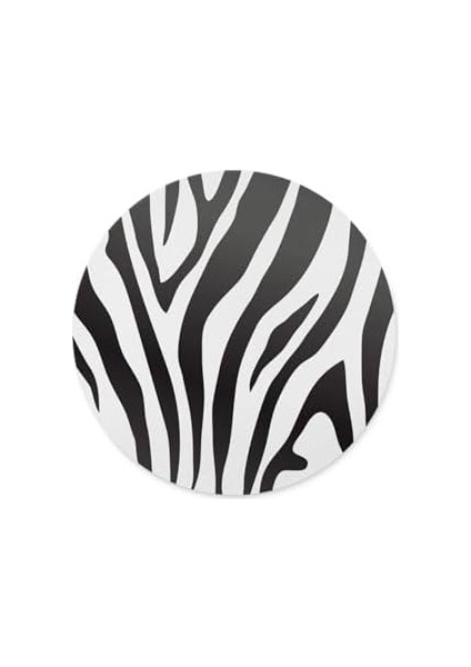 Şık Zebra Desenli Yuvarlak Mouse Pad - Mousepad - Mouse Pad - Fare Altlığı