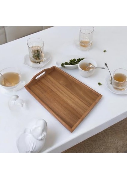 Akasya Dikdörtgen Sunum Tepsi 33X22X5 Cm, Akasya Sofra Tepsisi, Bambu Çay Tesisi, Akasya Tepsi, Akasya Sunum Tepsi modelleri
