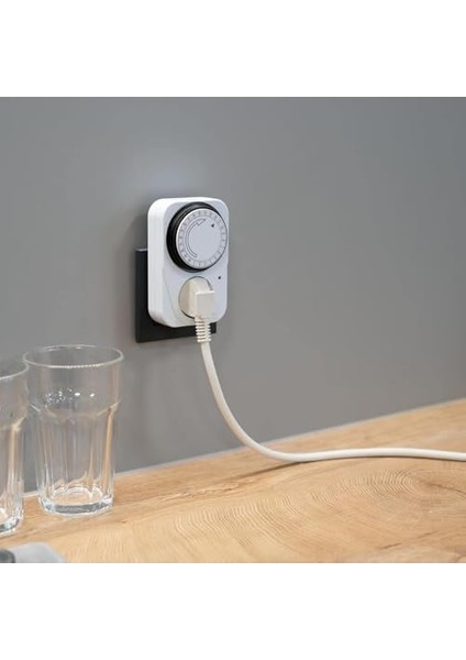 Zaman Ayarlı Duvar Priz, 24 Saat Programlama, Min. 30 Dk, 3500W, 16A