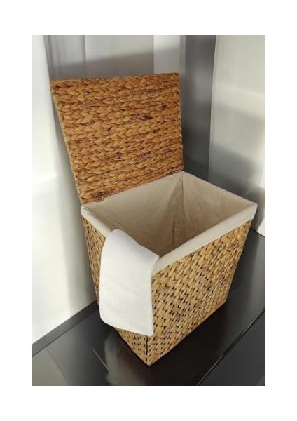 El Yapımı Doğal Hasır Katlanabilir Kirli Çamaşır Sepeti, Modern Balıksırtı Desenli Çamaşır Sepeti, Katlananır Yer Kaplamayan Rattan Kirli Çamaşır Sepeti (44X34CMYÜKSEKLIK 54CM) modelleri