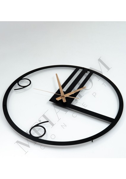 Dekoratif Sessiz Siyah Metal Duvar Saati 60X60CM modelleri