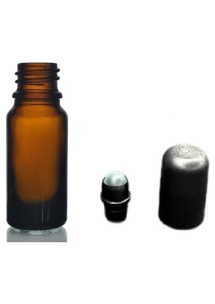 10 ml Kahverengi Cam Şişe Roll-On Şişe, 12 Adet, Bilye Başlıklı Şişe