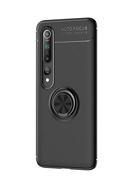 Xiaomi Mi 10 Için Kılıf Kickstand Ring Holder Siyah [mi 10 ile Uyumlu Kılıf - Siyah]