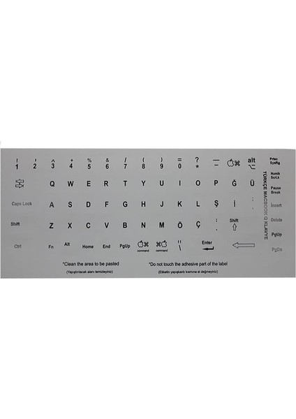 Stile Macbook Q Türkçe Klavye Sticker Etiketi (Beyaz)
