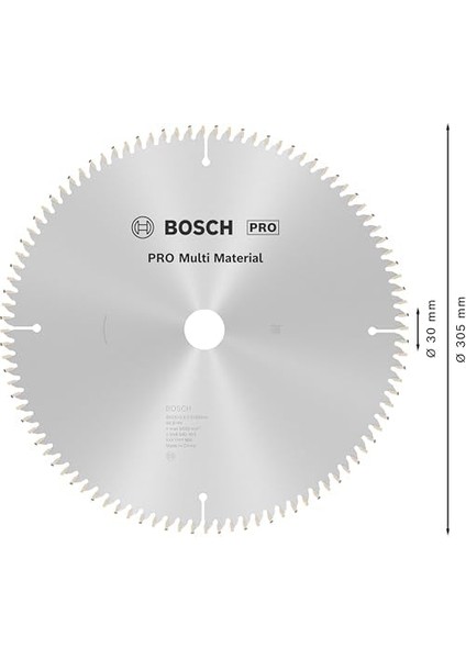 - Standard For Serisi Çoklu Malzeme Için Daire Testere Bıçağı 305*30 mm 96 Diş