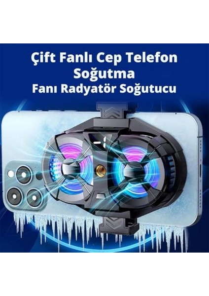 Çift Fanlı Çift Soğutma Fanlı Radyatörlü Telefon Soğutma Fanı Soğutucu Hız Ayarlamalı Radyatör Soğutucu fiyatları
