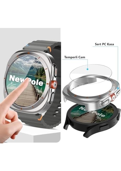 Samsung Galaxy Watch 7 44MM Watch Için Ekran Koruyucu Kılıf Watch Ultra Görünümlü Kılıf Tam Kaplayan Kasa Koruyucu Kılıf Ultra Görünümü Veren Kılıf Samsung Galaxy Watch 7 44MM ile Uyumlu modelleri