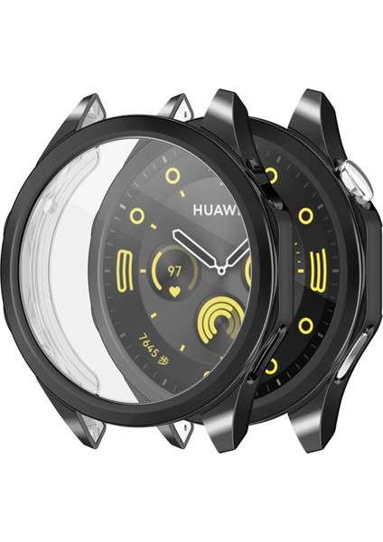 Huawei Watch Gt5 46MM Kılıf 360 Full Round Soft Silicone Siyah [watch Gt5 46MM ile Uyumlu Kılıf - Siyah]