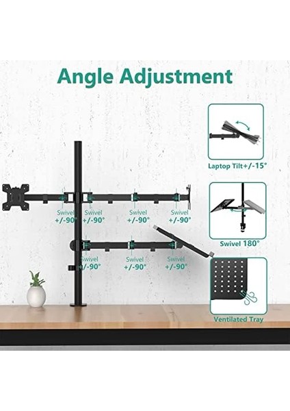 EF75 Steel Design 2-8 kg Triple Kol Asansörlü 13"-27" Monitör&10-17" Laptop Standı fiyatları