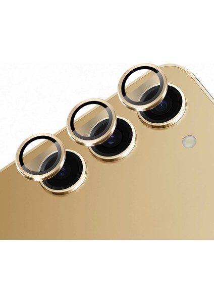 Samsung Galaxy S23, S23 Plus Uyumlu Kamera Koruyucu Gold