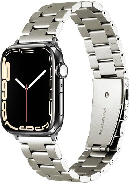 Apple Ile Uyumlu Watch 42MM Krd-93 Metal Kordon Titanyum