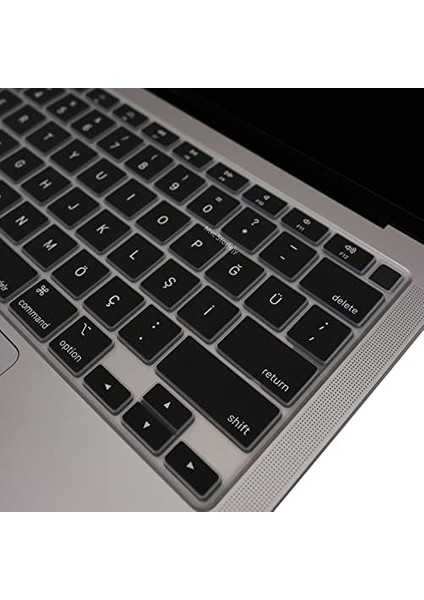 Macbook Air M1 13INÇ Klavye Koruyucu Touchıd'li (Us To Tr) A2179 A2337 ile Uyumlu Siyah modelleri
