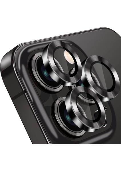 iPhone 14 Pro Max iPhone 14 Pro İçin Kamera Lens Koruyucu Kamera Koruyucu Ultra Ince Yüksek Kaliteli Cam Lens Mercek Koruyucu Siyah