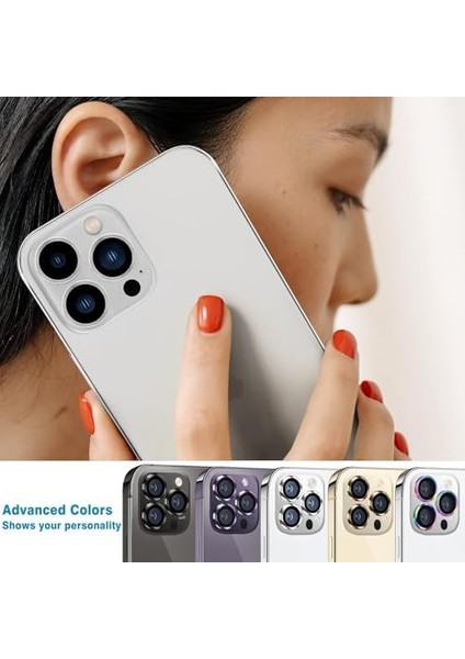 iPhone 14 Pro Max iPhone 14 Pro İçin Kamera Lens Koruyucu Kamera Koruyucu Ultra Ince Yüksek Kaliteli Cam Lens Mercek Koruyucu Siyah
