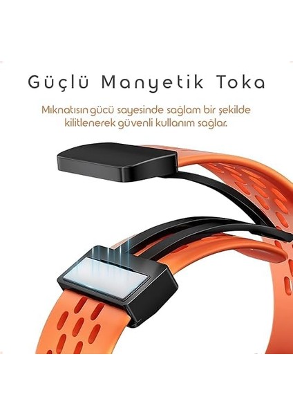 Huawei Watch Fit 3 ile Uyumlu Spor Kordon Ayarlanabilen Manyetik Kilit Mekanizmalı Nefes Alabilirlik Sağlayan Delikli Doku Deformasyona Karşı Dayanıklı Yumuşak Saat Kayışı modelleri