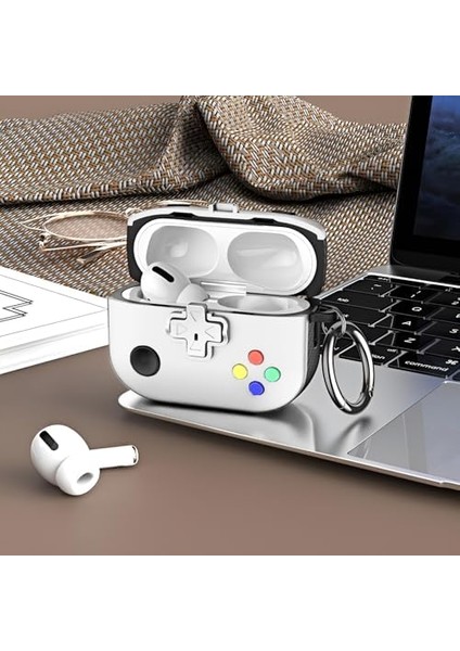 Airpods Pro 2 ile Uyumlu Gaming Serisi Hybrid Tasarım Kılıf - Iç Kısmı Tpu - Dış Kısmı Polikarbonat - Kenarları Fiber Karbon Kaplama Premium Tasarım ve Mükemmel Koruma (Beyaz, Airpods Pro 2) modelleri