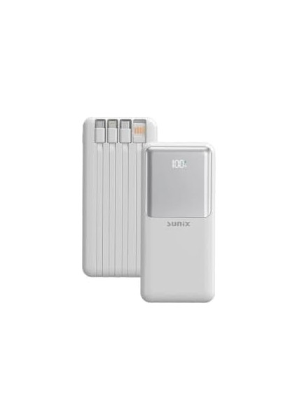 20000 Mah Dijital Göstergeli Dahili Çoklu Kablolu Taşınabilir Powerbank Beyaz Pb-50 fiyatları