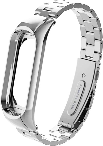 Xiaomi Mi Band 4 Için Metal Stainless Steel Kordon Gümüş [mi Band 4 ile Uyumlu Kordon - Gümüş]
