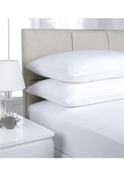 Turca AT9545 Tek Kişilik Lastikli Çarşaf Seti, Beyaz, 100 cm x 200 cm /50 cm x 70 cm