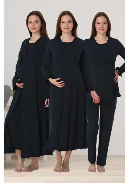 Lacivert Hamile Lohusa Set