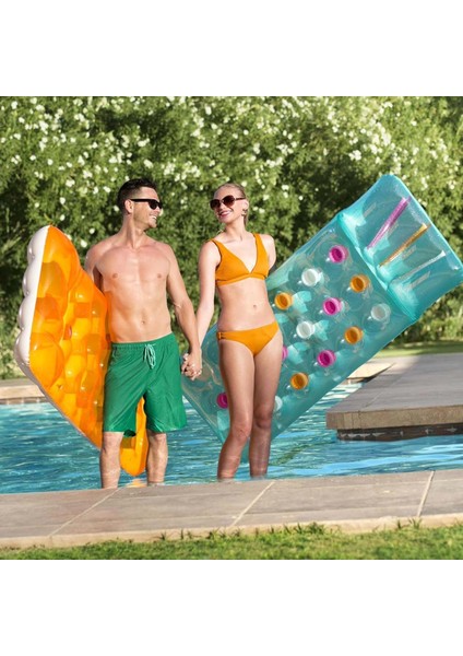 Bardaklı Deniz Yatağı - Bardaklı Havuz Yatağı - Bardaklı Şişme Deniz Yatağı - Şişme Yatak 188X71 Cm.