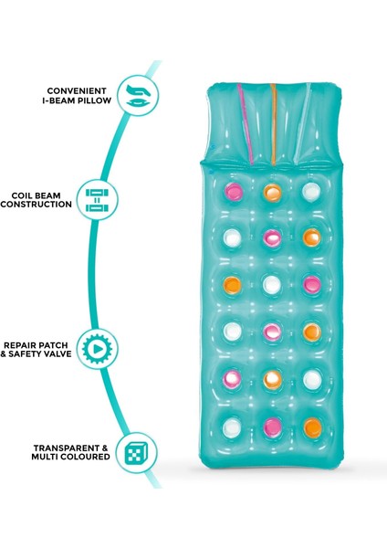 Bardaklı Deniz Yatağı - Bardaklı Havuz Yatağı - Bardaklı Şişme Deniz Yatağı - Şişme Yatak 188X71 Cm.