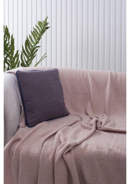Home Gri Panorama Lacivert Biyeli Kırlent Kılıfı 3 Farklı Biye Seçeneğiyle, 45 x 45